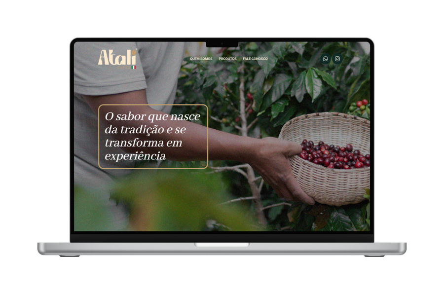 Site Atali Cafés - versão desktop